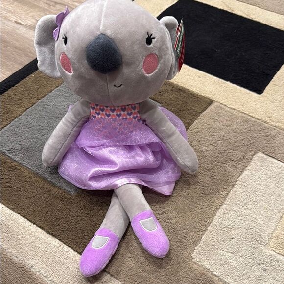 Gray and Purple Stuffed Koala with Dress - Picture 1 of 7